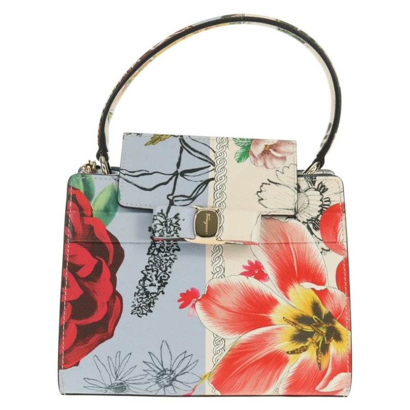 【日本直送】Salvatore Ferragamo Vala 手提包 皮革 2way Multicolor Gold Auth 145624V-12