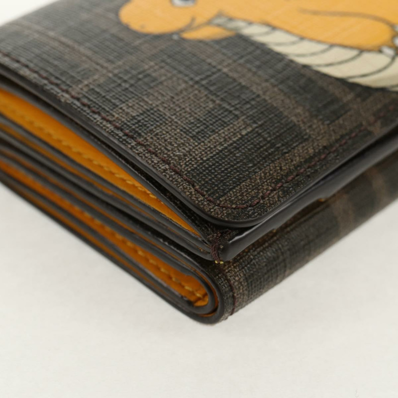 【日本直送】FENDI Zucca 帆布緊湊型皮夾 PVC FENDI x FRGMT x POKMON 黑色正品 150605M-13