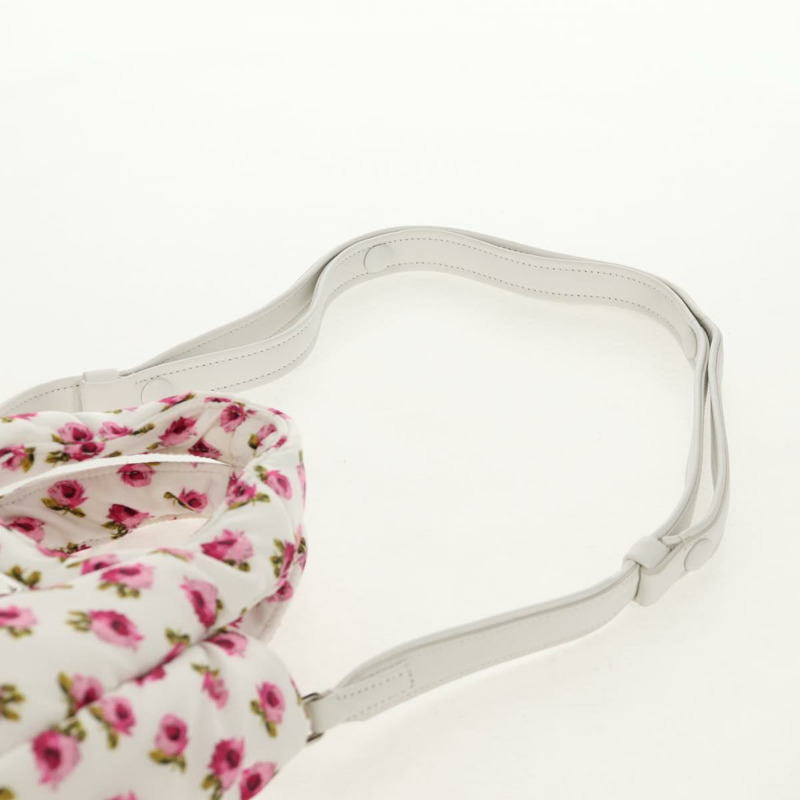 【日本直送】PRADA 花卉手提包 尼龍 兩用 白色 粉紅色 銀色 1BA359 正品 yk19751M-14