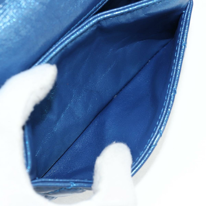 【日本直送】香奈兒 2.55 絎縫鏈條肩背包 小牛皮 藍色 金色 CC 標誌 Auth 149291M-24