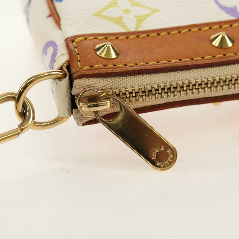 【日本直送】路易威登 (LOUIS VUITTON) 多色 Pochette Accessoires 手拿包 白色 M92649 LV Auth 145617A-22