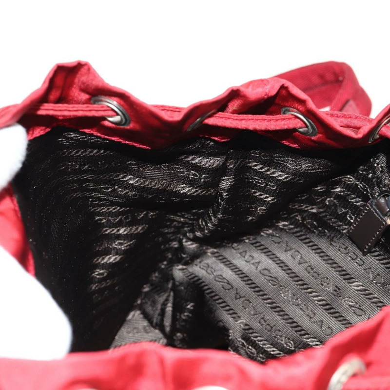 【日本直送】PRADA 雙肩包 尼龍 紅色 銀色 正品 150439V-26