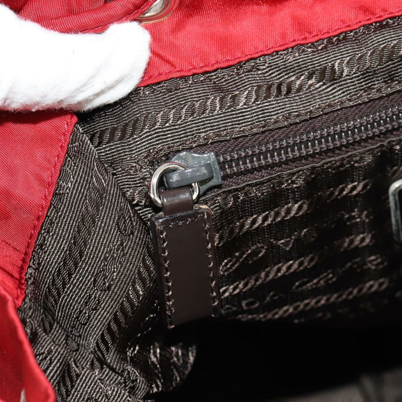 【日本直送】PRADA 雙肩包 尼龍 紅色 銀色 正品 150439V-28