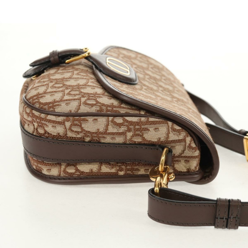 【日本直送】Christian Dior Trotter帆布Bobby單肩包 棕色金色 正品 147910M-3