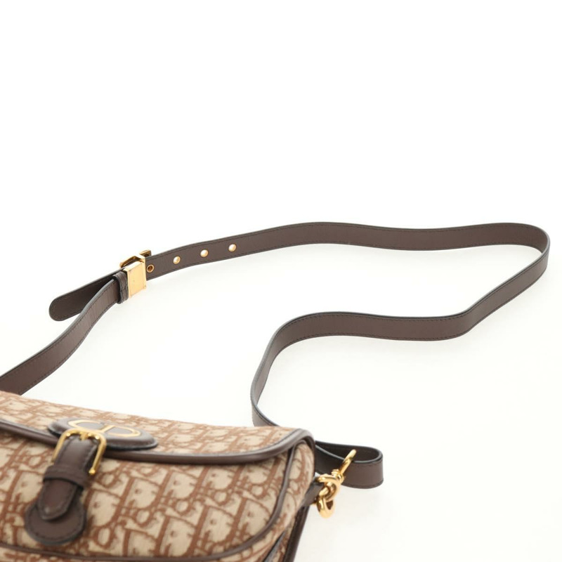 【日本直送】Christian Dior Trotter帆布Bobby單肩包 棕色金色 正品 147910M-13