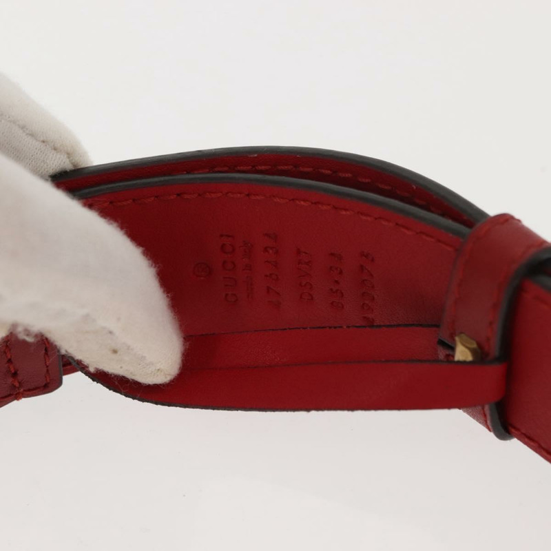 【日本直送】GUCCI GG Marmont 腰包 皮革 紅色 金色 476434 正品 151177M-8