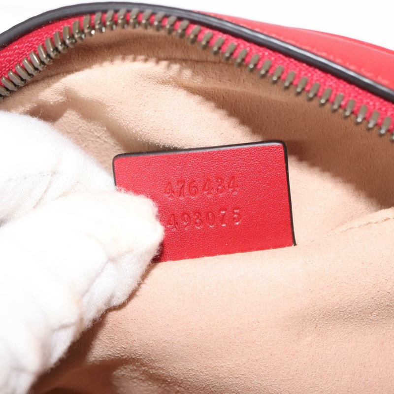 【日本直送】GUCCI GG Marmont 腰包 皮革 紅色 金色 476434 正品 151177M-10