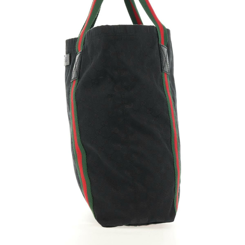 【日本直送】GUCCI GG帆布織帶雪莉酒系列手提包 黑色 189669 正品 149612V-2