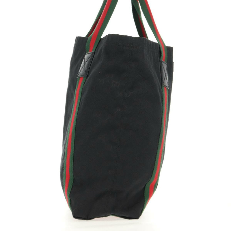 【日本直送】GUCCI GG帆布織帶雪莉酒系列手提包 黑色 189669 正品 149612V-3