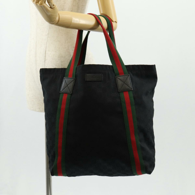 【日本直送】GUCCI GG帆布織帶雪莉酒系列手提包 黑色 189669 正品 149612V-21