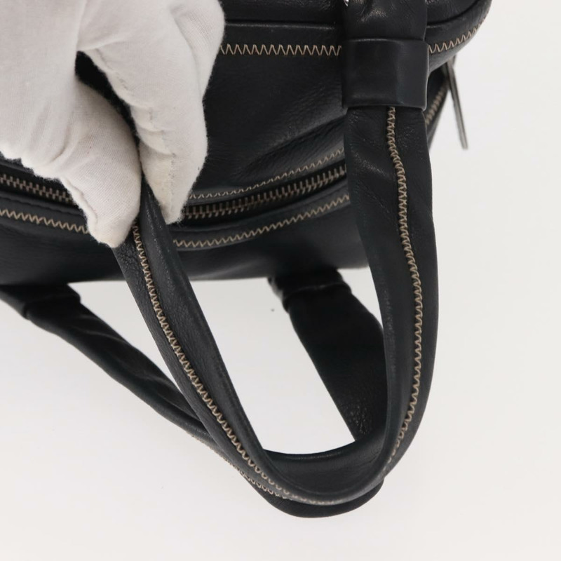 【日本直送】香奈兒 COCO 標誌手提包，黑色皮革，銀色雙C標誌，正品編號 149457-6