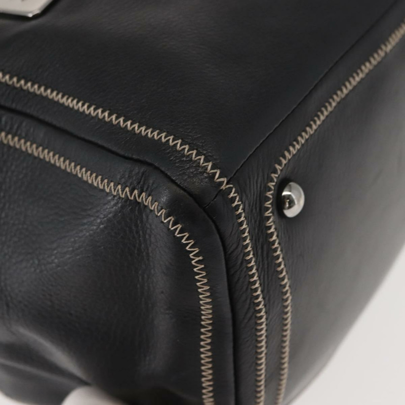 【日本直送】香奈兒 COCO 標誌手提包，黑色皮革，銀色雙C標誌，正品編號 149457-8