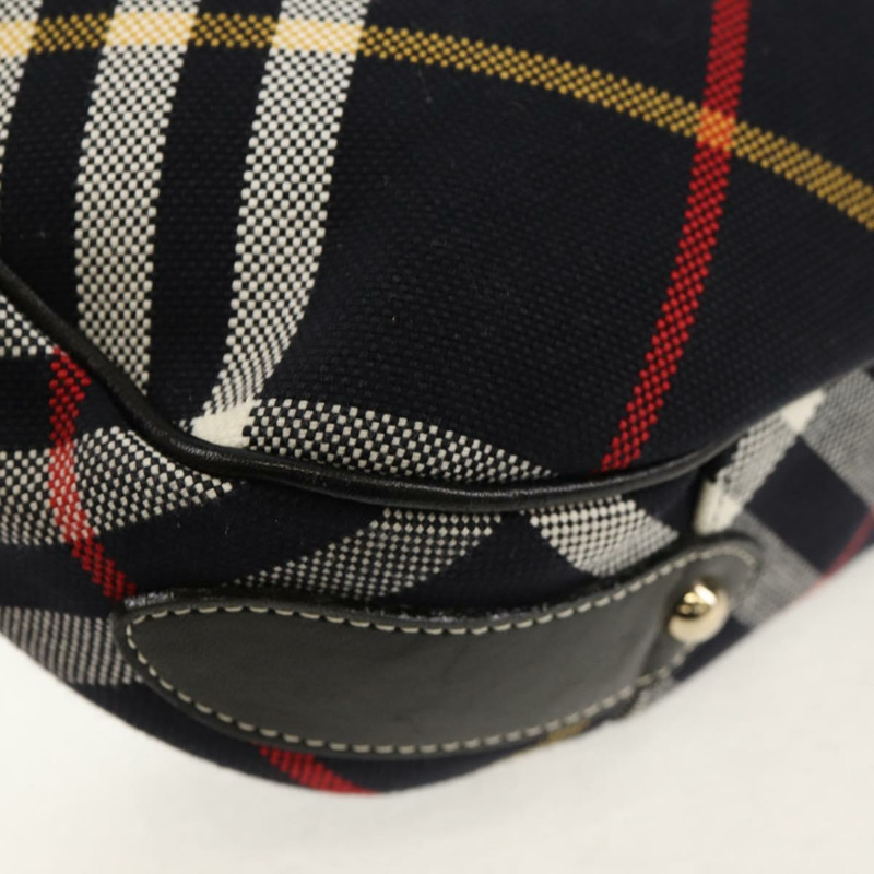 【日本直送】BURBERRY 藍標 Nova 格紋單肩包 帆布 黑色 銀色 正品 149575V-15