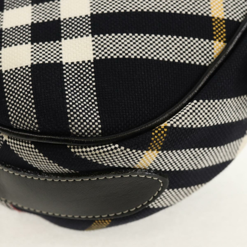 【日本直送】BURBERRY 藍標 Nova 格紋單肩包 帆布 黑色 銀色 正品 149575V-16