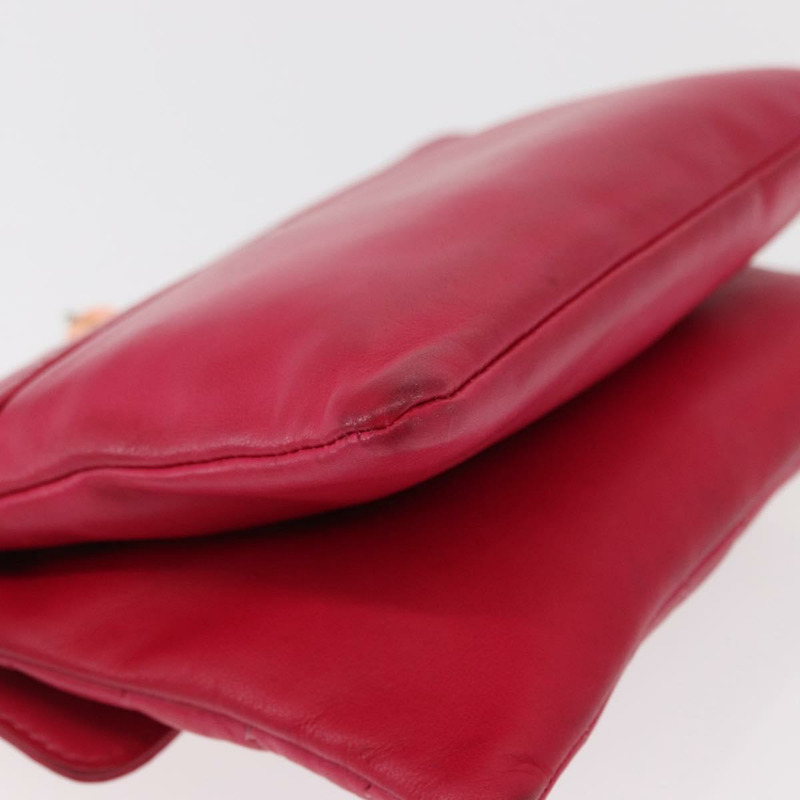 【日本直送】香奈兒 Choco Bar 鏈條手提包，羊皮材質，粉紅色，銀色雙C標誌，正品 bs30713V-15