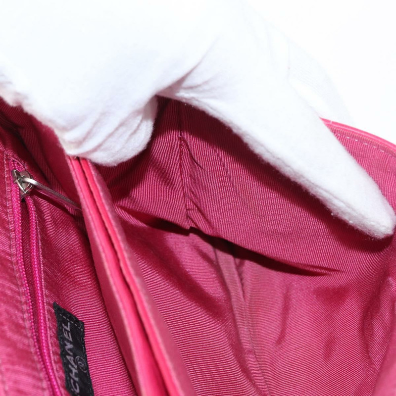 【日本直送】香奈兒 Choco Bar 鏈條手提包，羊皮材質，粉紅色，銀色雙C標誌，正品 bs30713V-23