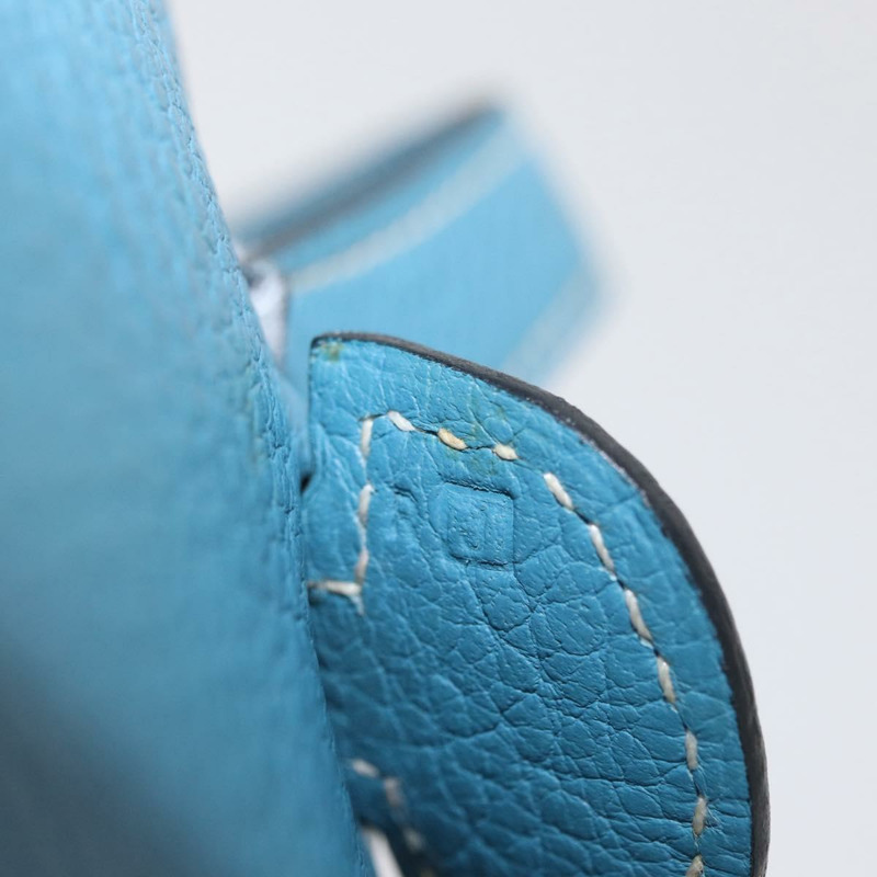 【日本直送】愛馬仕 Evelyn 2 PM 單肩包 皮革 藍色 銀色 正品 149578-11