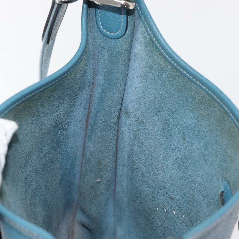 【日本直送】愛馬仕 Evelyn 2 PM 單肩包 皮革 藍色 銀色 正品 149578-17