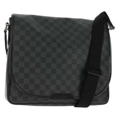 路易威登 Damier Graphite Daniel MM 單肩包 N58029 LV Auth 149464V