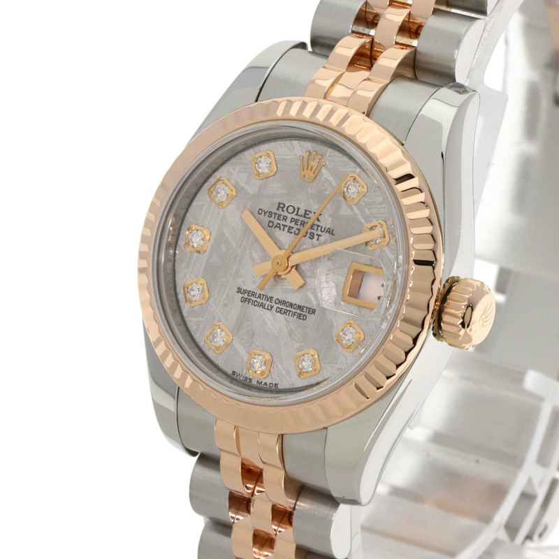 勞力士 179171G Datejust 10P 鑲鑽腕錶，精鋼及 18K 永恆玫瑰金材質，女款-2