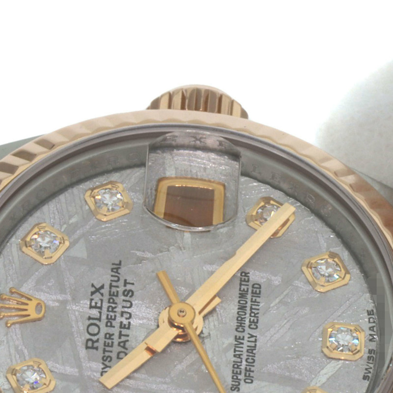 勞力士 179171G Datejust 10P 鑲鑽腕錶，精鋼及 18K 永恆玫瑰金材質，女款-18