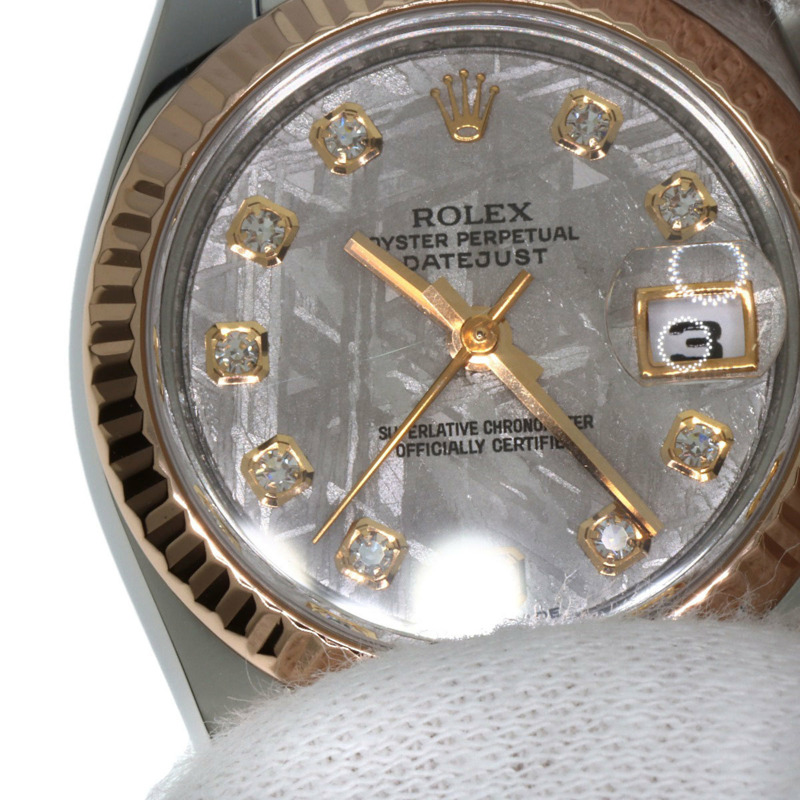 勞力士 179171G Datejust 10P 鑲鑽腕錶，精鋼及 18K 永恆玫瑰金材質，女款-20