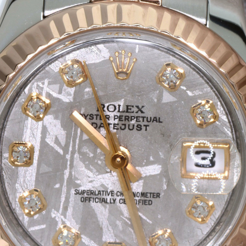 勞力士 179171G Datejust 10P 鑲鑽腕錶，精鋼及 18K 永恆玫瑰金材質，女款-24