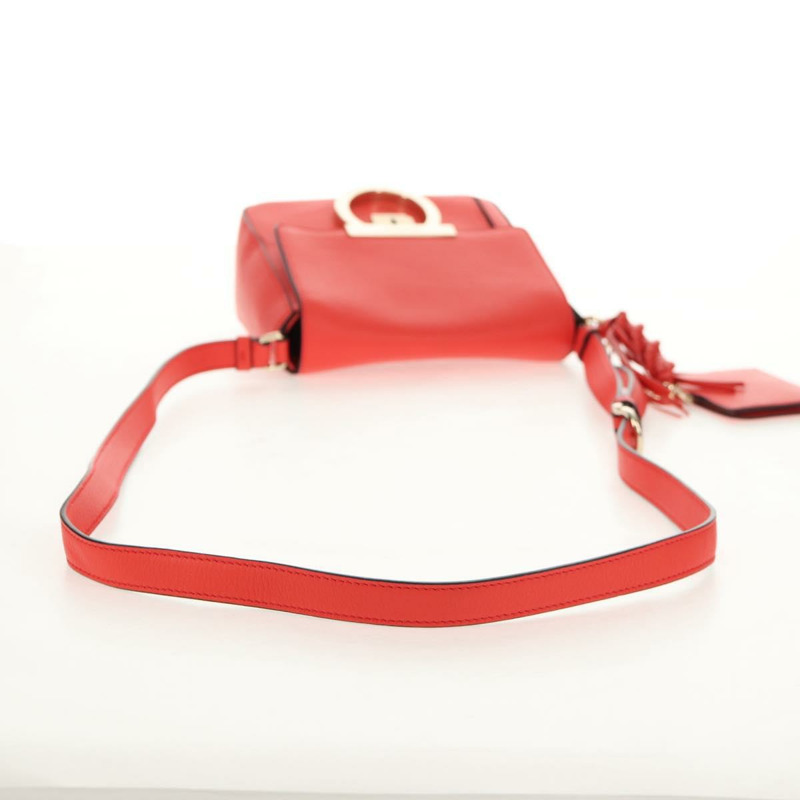 【日本直送】Salvatore Ferragamo Gancini 單背包，皮革材質，紅色金色，正品，貨號 145623V-6