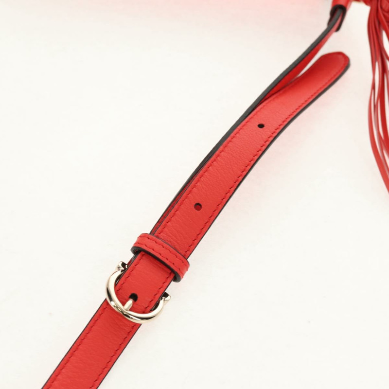 【日本直送】Salvatore Ferragamo Gancini 單背包，皮革材質，紅色金色，正品，貨號 145623V-7