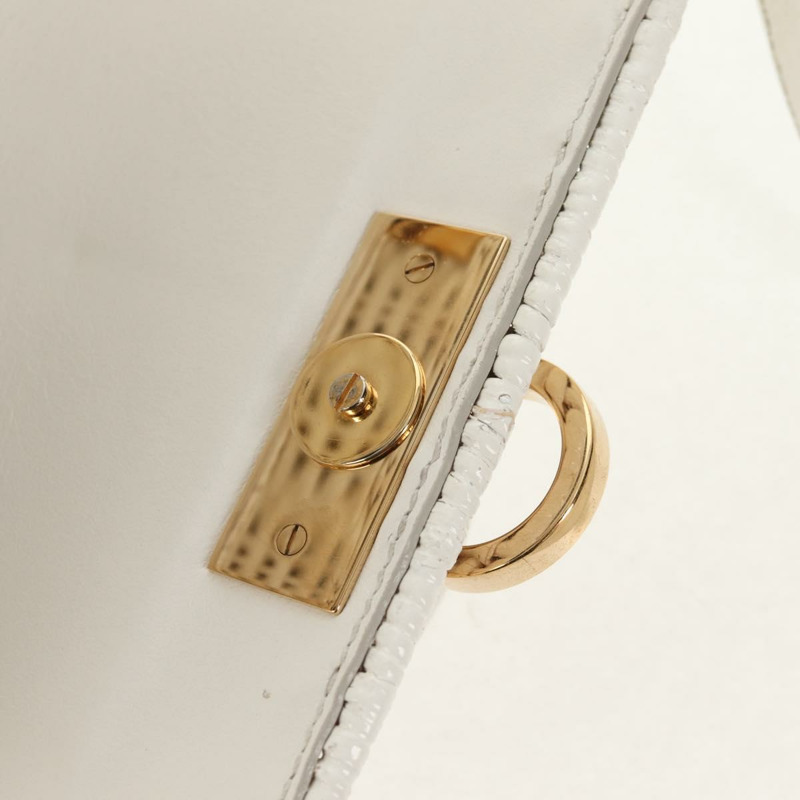 【日本直送】Salvatore Ferragamo Gancini 藤編兩用白金手提包，正品編號 150815AV-22