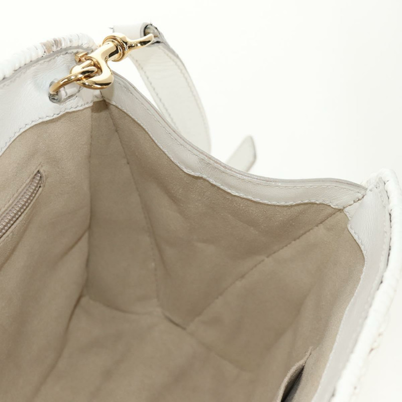 【日本直送】Salvatore Ferragamo Gancini 藤編兩用白金手提包，正品編號 150815AV-24