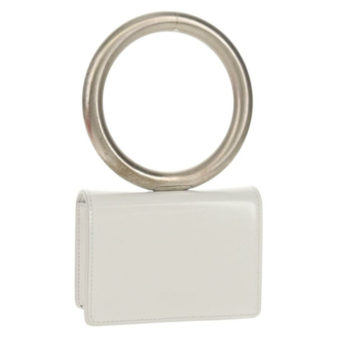 Salvatore Ferragamo 白色銀色皮革手拿包（正品）150881AV