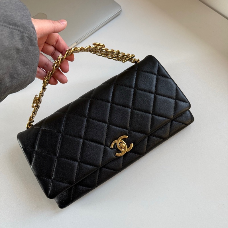 Chanel 24c粉飾黑金鏈條cf 手提包 極致高級感✨-1