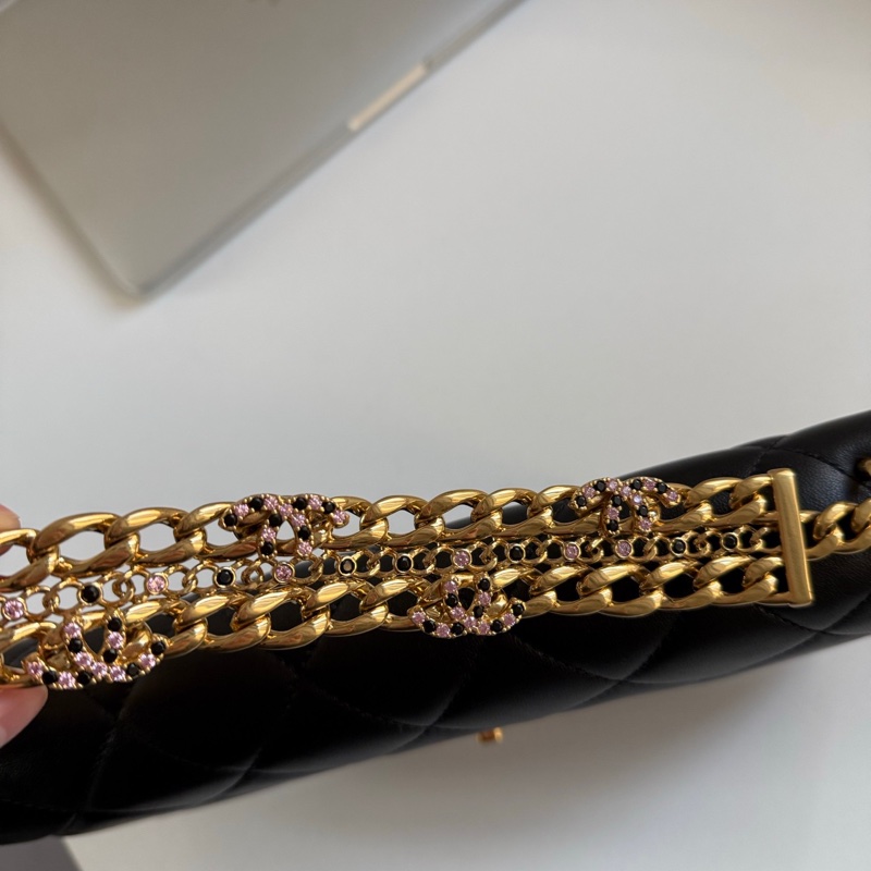 Chanel 24c粉飾黑金鏈條cf 手提包 極致高級感✨-3