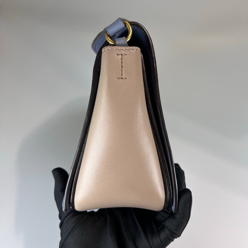 CELINE  霧霾藍拚奶茶FRAME肩背包-3