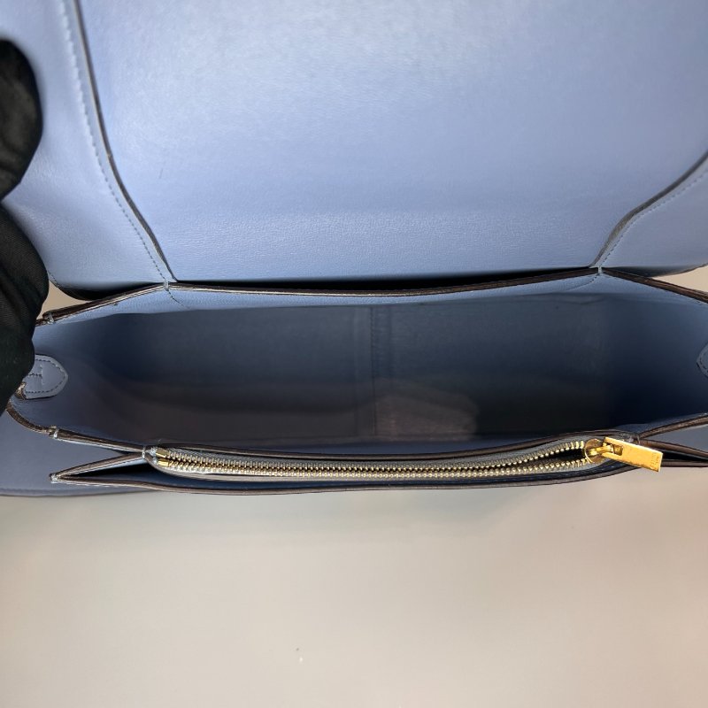 CELINE  霧霾藍拚奶茶FRAME肩背包-6