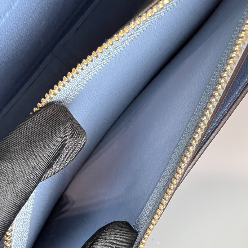 CELINE  霧霾藍拚奶茶FRAME肩背包-15