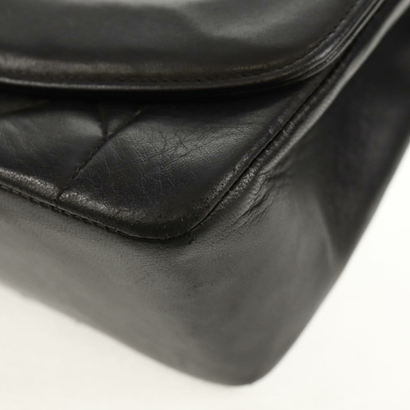 【日本直送】香奈兒 (CHANEL) 絎縫鏈條 Diana 單肩包，羊皮材質，黑色，金色雙 C 標誌，正品編號 147913V-14