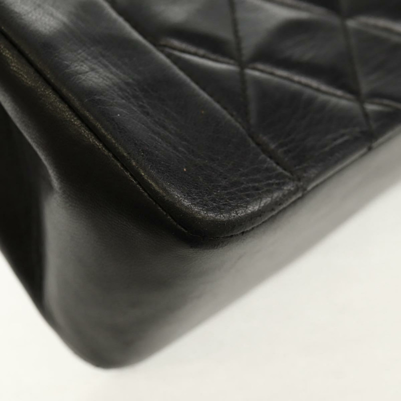 【日本直送】香奈兒 (CHANEL) 絎縫鏈條 Diana 單肩包，羊皮材質，黑色，金色雙 C 標誌，正品編號 147913V-15