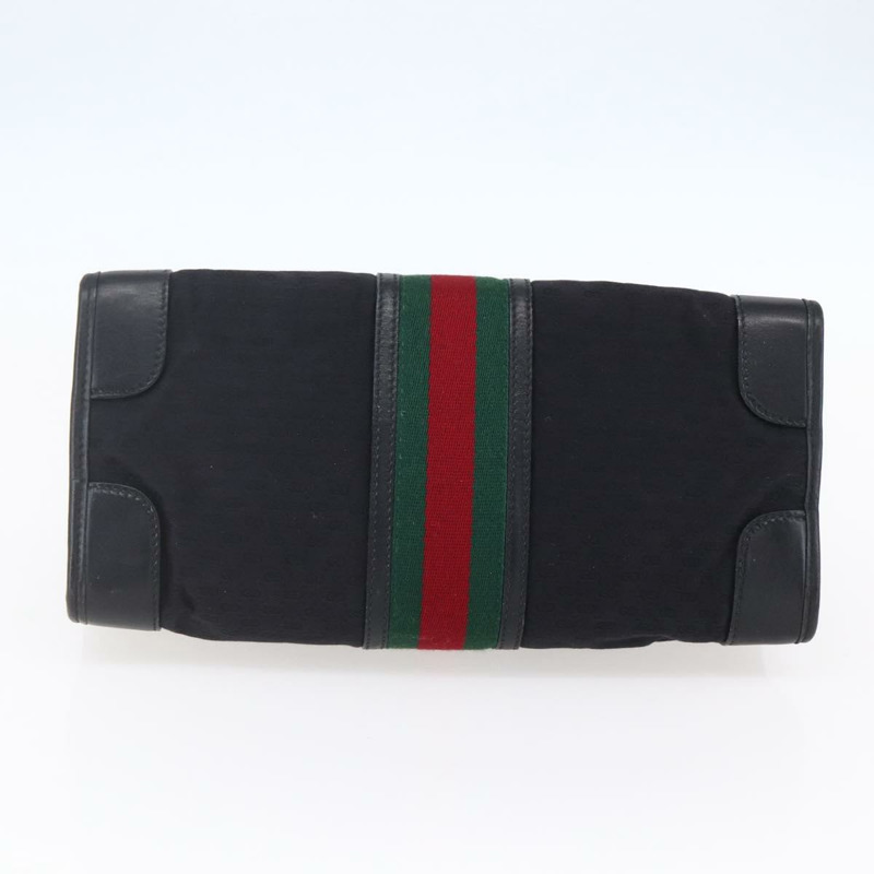 【日本直送】GUCCI Micro GG Supreme Web Sherry Line 手提包 黑色 金色 正品 152363V-4
