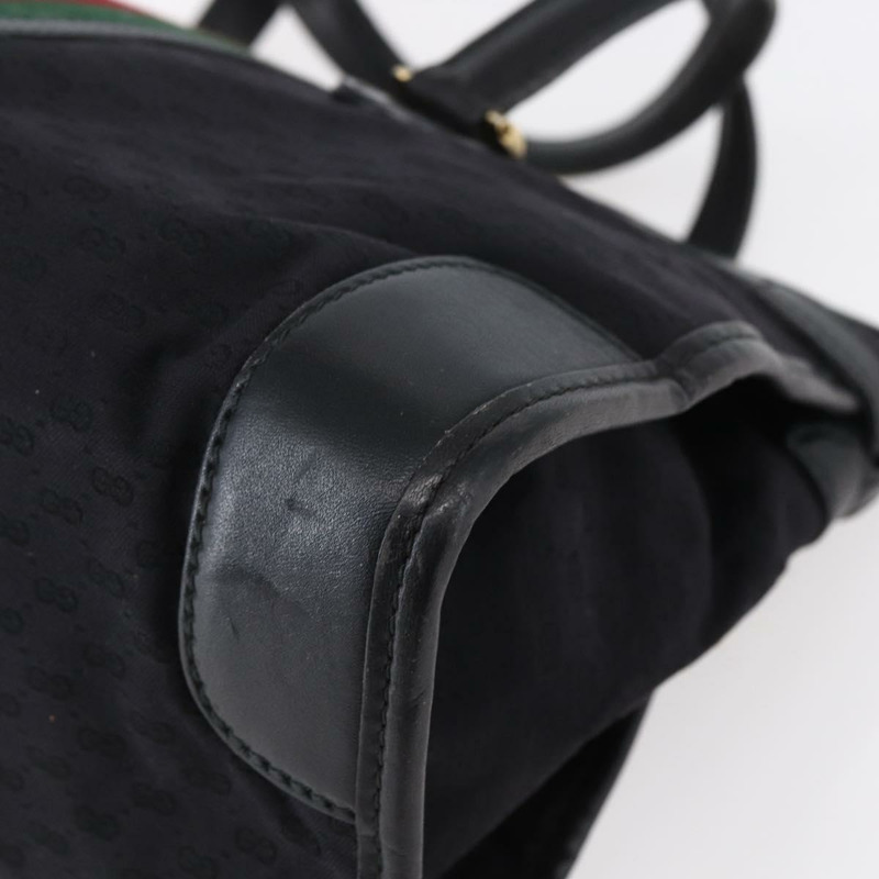 【日本直送】GUCCI Micro GG Supreme Web Sherry Line 手提包 黑色 金色 正品 152363V-14