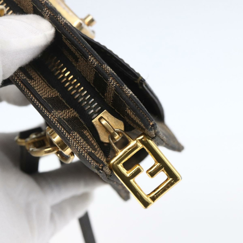 【日本直送】FENDI Zucca帆布Mamma Baguette單肩包 黑色棕色 正品 152381V-9