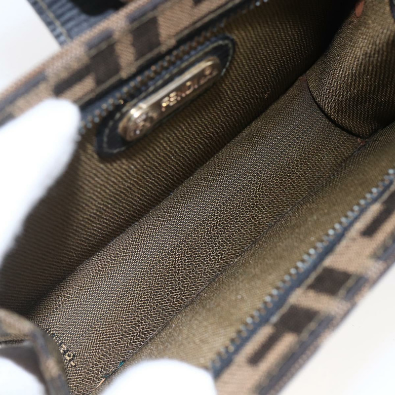 【日本直送】FENDI Zucca帆布Mamma Baguette單肩包 黑色棕色 正品 152381V-11