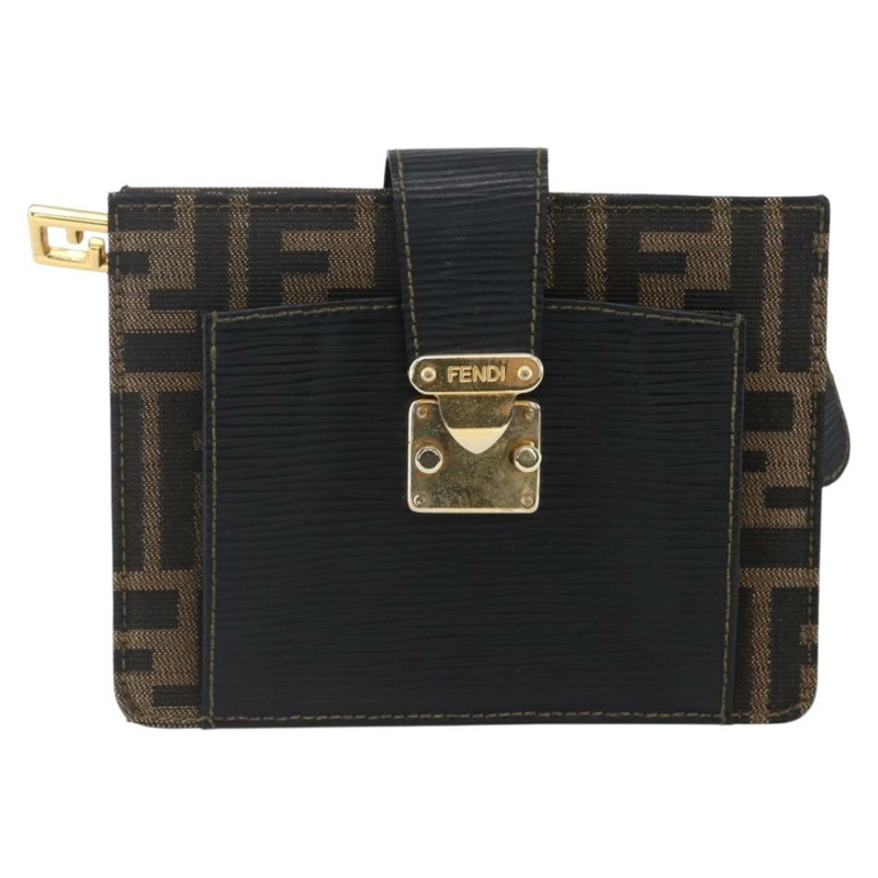 【日本直送】FENDI Zucca帆布Mamma Baguette單肩包 黑色棕色 正品 152381V-12