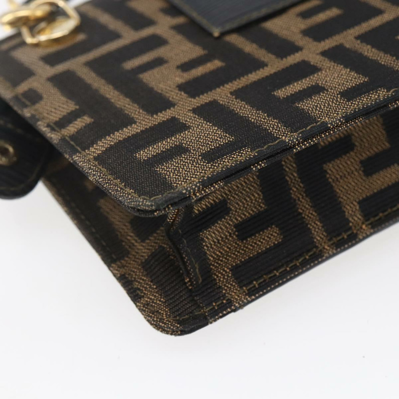 【日本直送】FENDI Zucca帆布Mamma Baguette單肩包 黑色棕色 正品 152381V-15