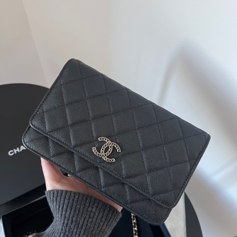 Chanel 23A黑金黑鑽荔枝皮 配件齊全 晶片款🔥-1