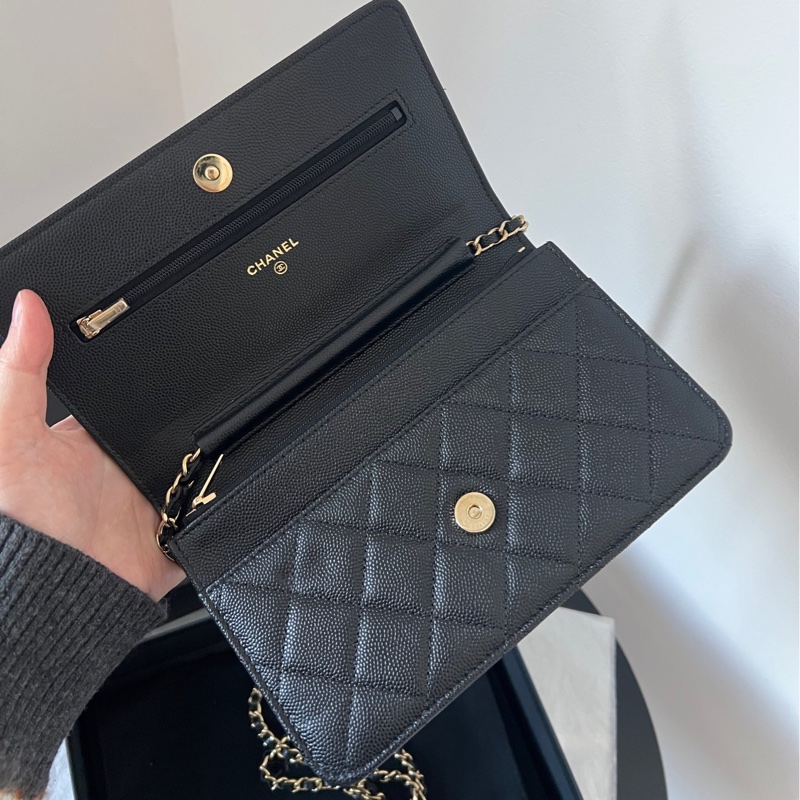 Chanel 23A黑金黑鑽荔枝皮 配件齊全 晶片款🔥-10