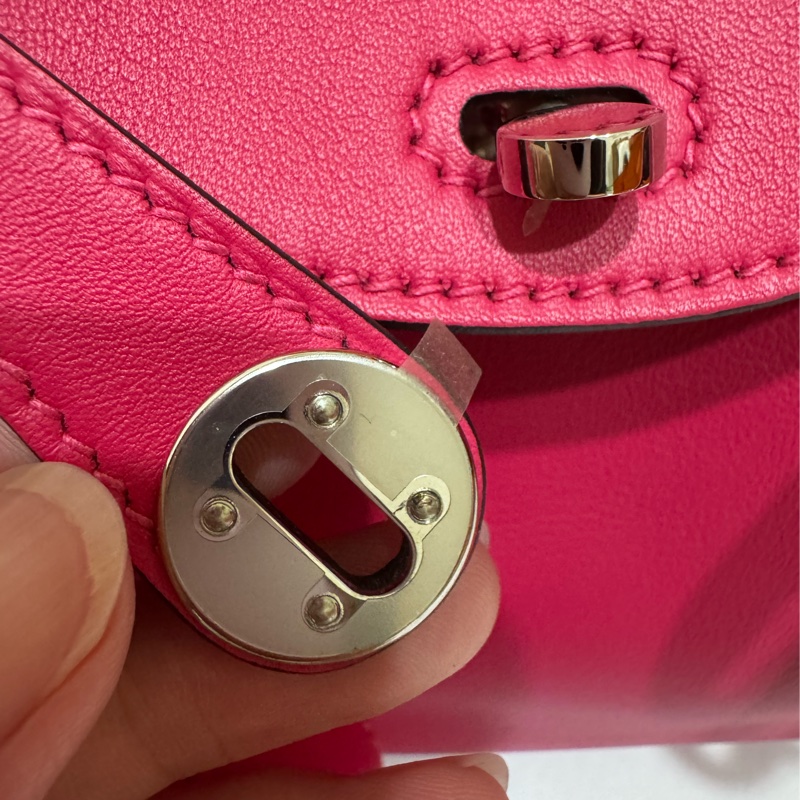Hermes Mini Lindy Rose maxico 銀釦 💕🩷 超甜美 內裡招財紅色-8