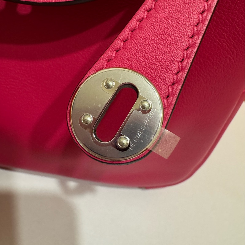 Hermes Mini Lindy Rose maxico 銀釦 💕🩷 超甜美 內裡招財紅色-9
