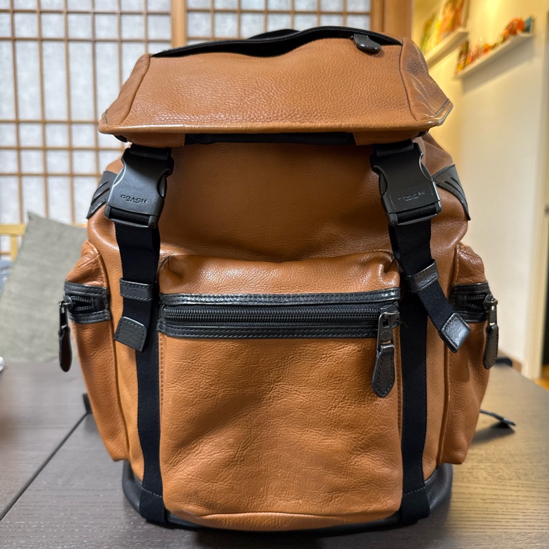 二手 COACH 牛皮後背包 公事包 辦公包 精品包 雙肩包 男用包-5